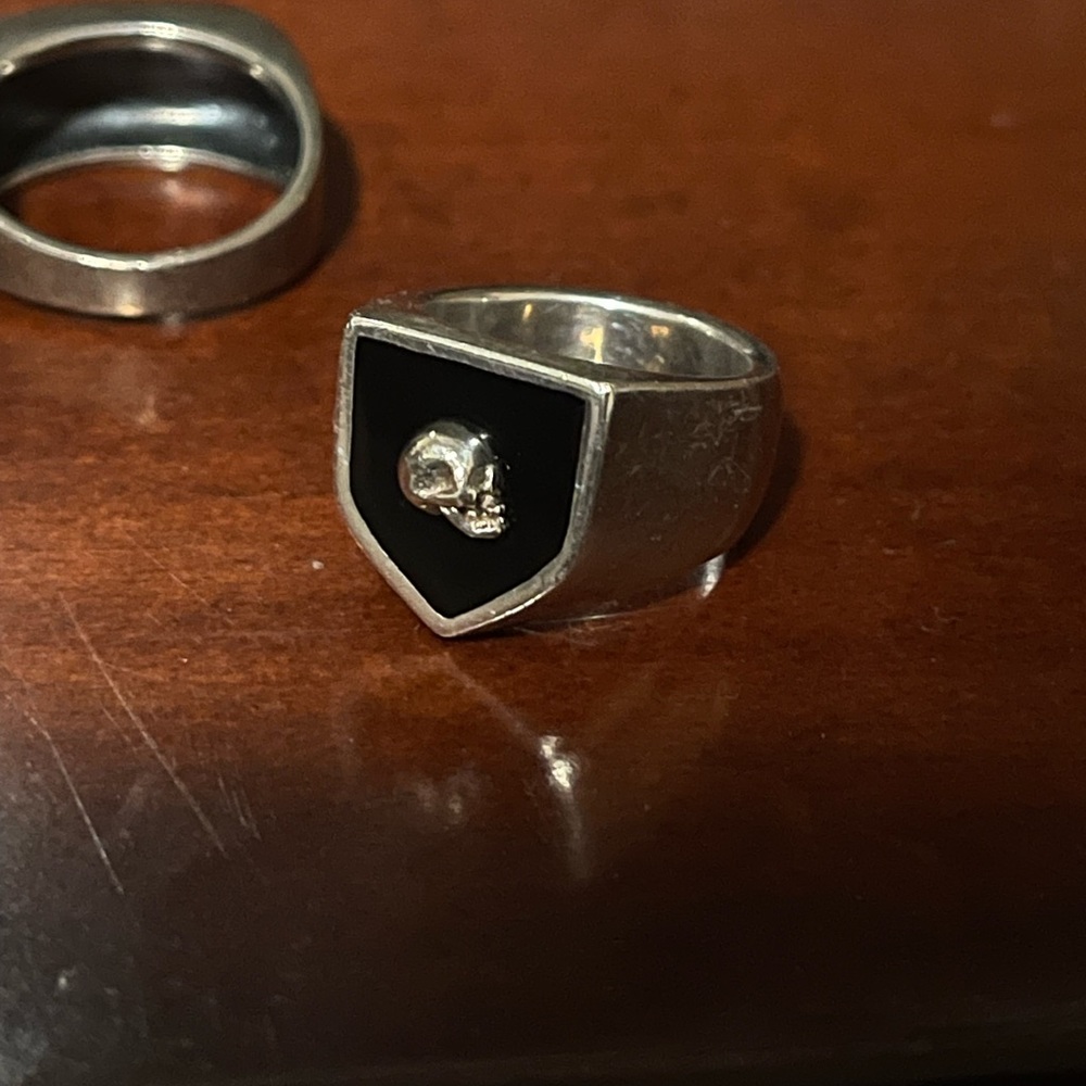 The Great Frog Skull Shield Silver Ring size 6.5